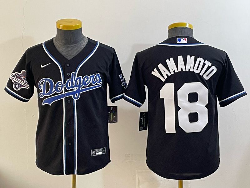 Women Nike 2026 Los Angeles Dodgers #18 Yamamoto Black Game MLB Jersey 096